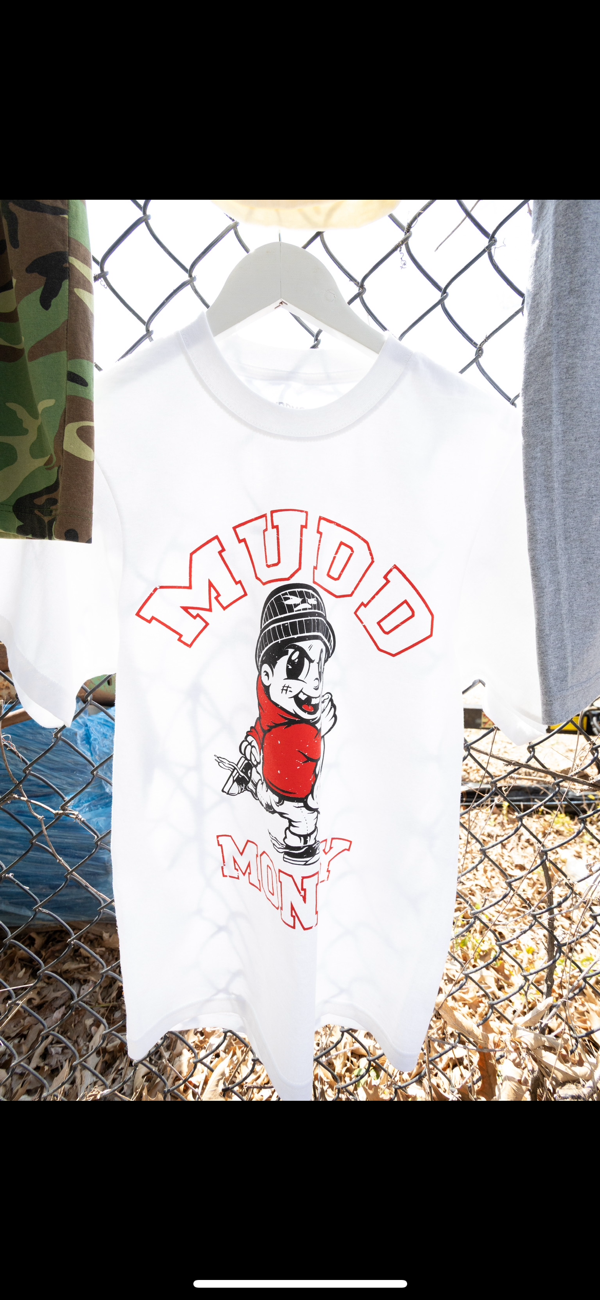 White & Red Running Man tee
