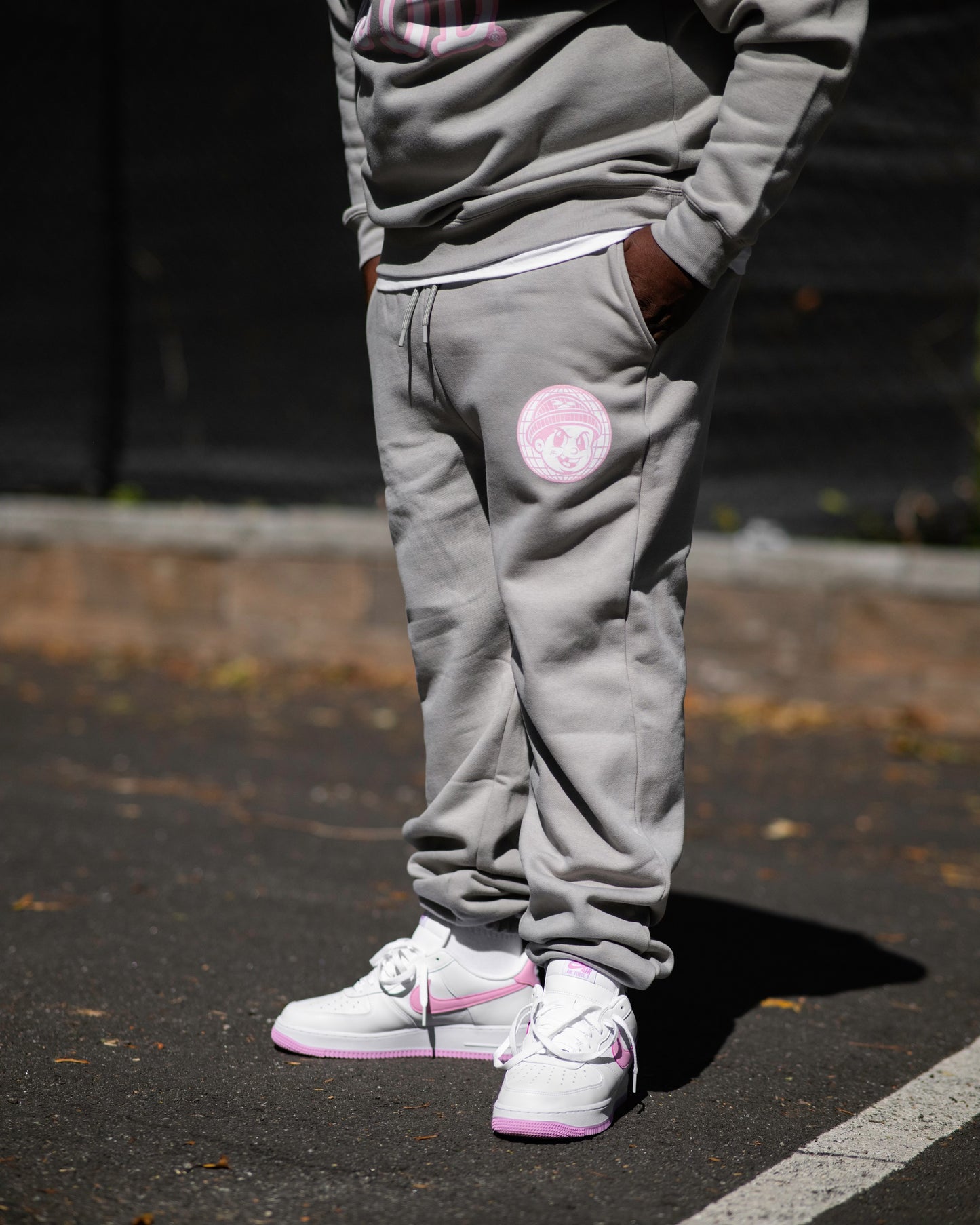 Grey and Pink I Love Mudd sweatsuit