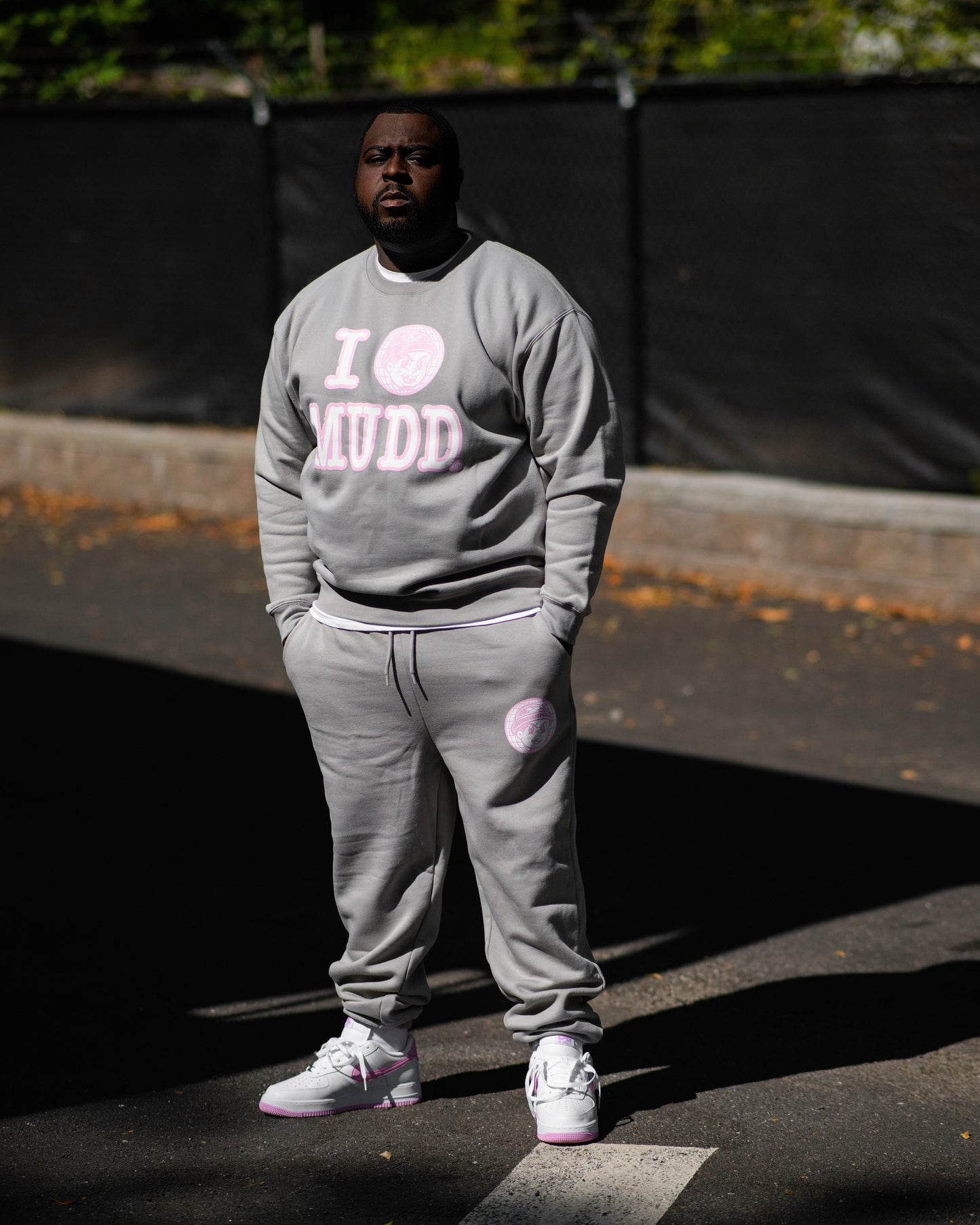 Grey and Pink I Love Mudd sweatsuit