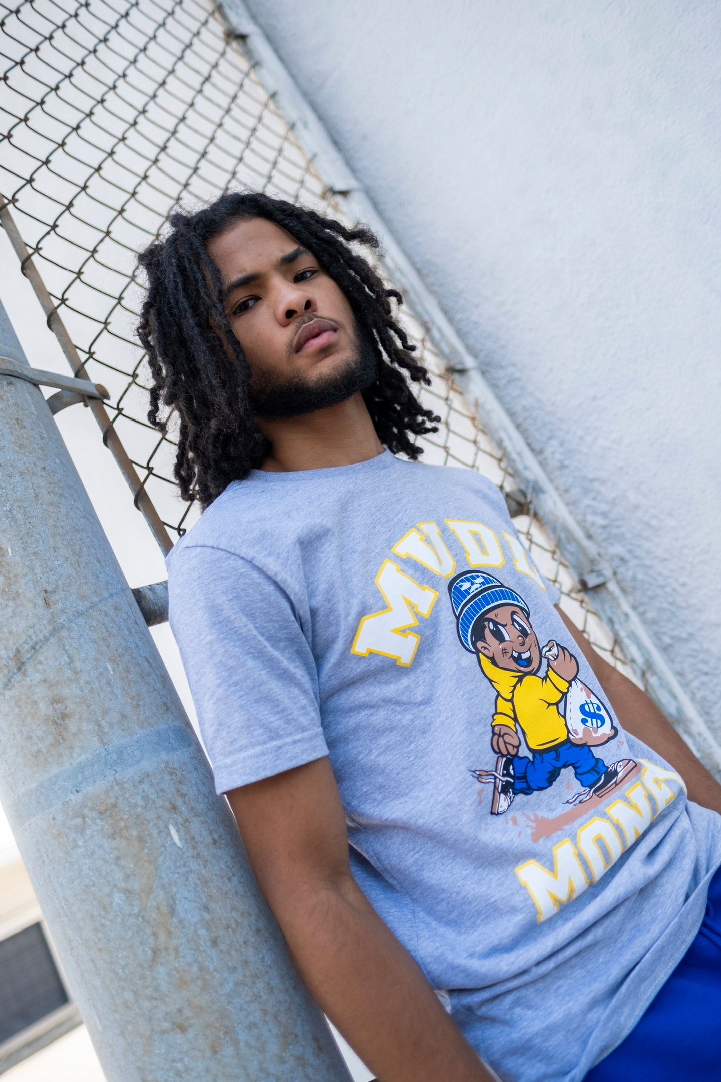 Grey, Royal & Yellow Running Man Outfit