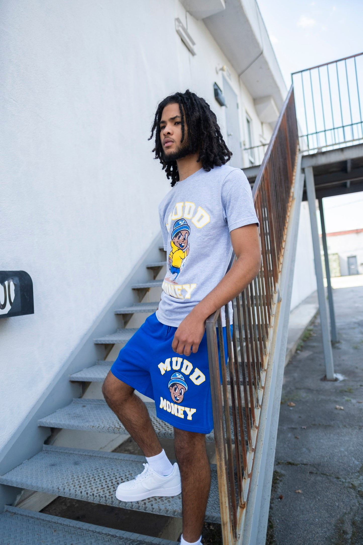 Grey, Royal & Yellow Running Man Outfit