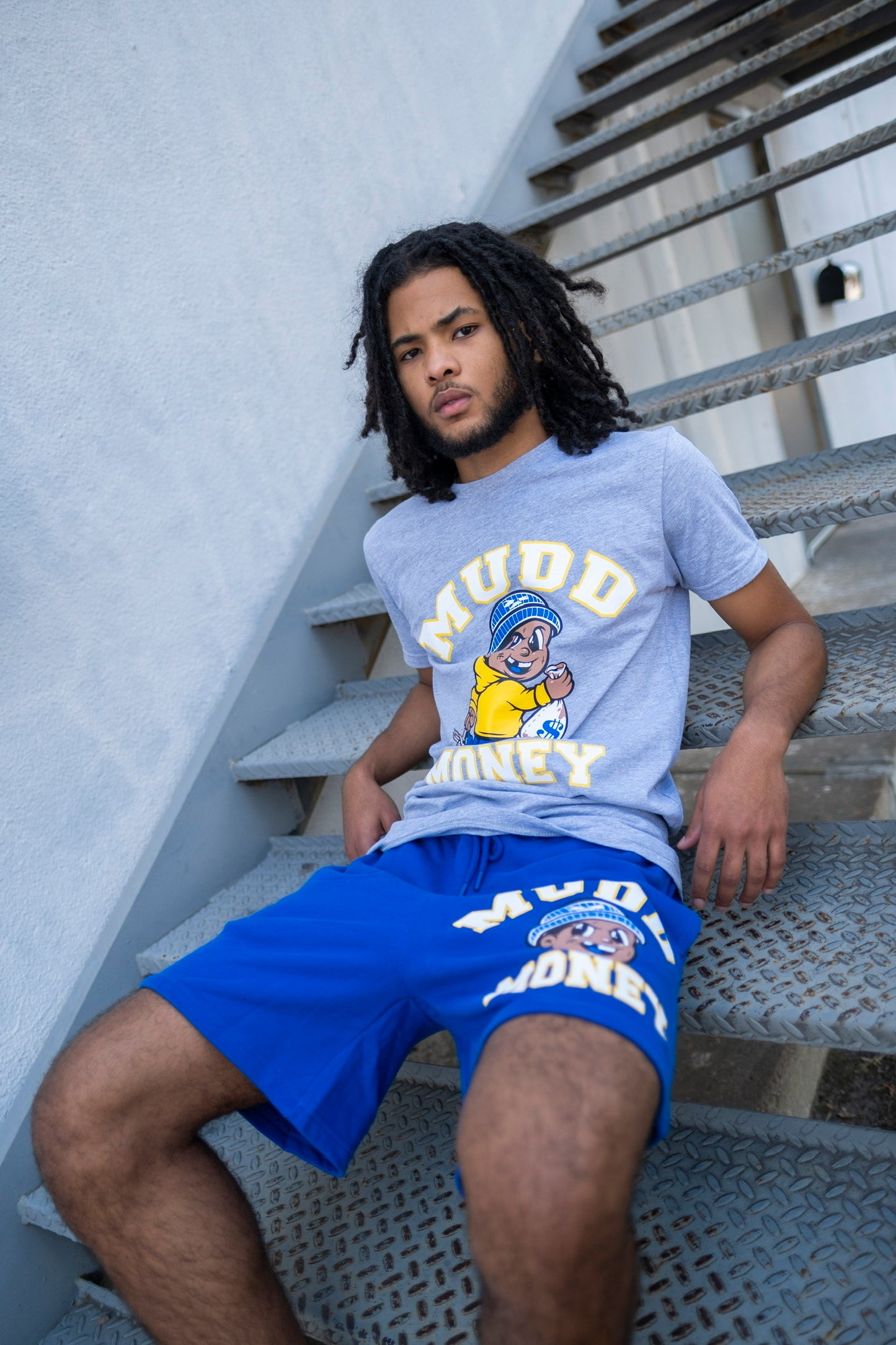 Grey, Royal & Yellow Running Man Outfit