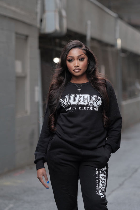 Black Mudd Four Font Sweatsuit