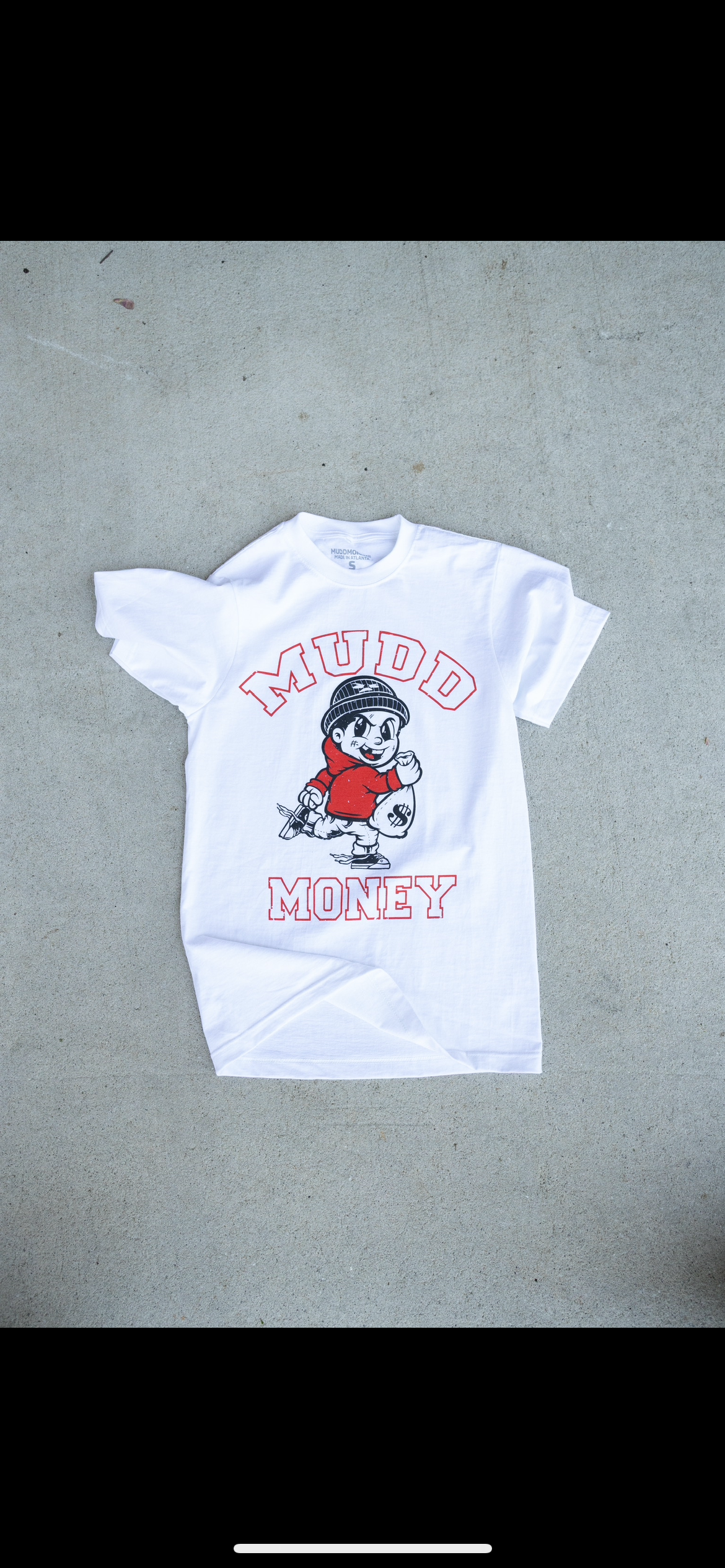 White & Red Running Man tee