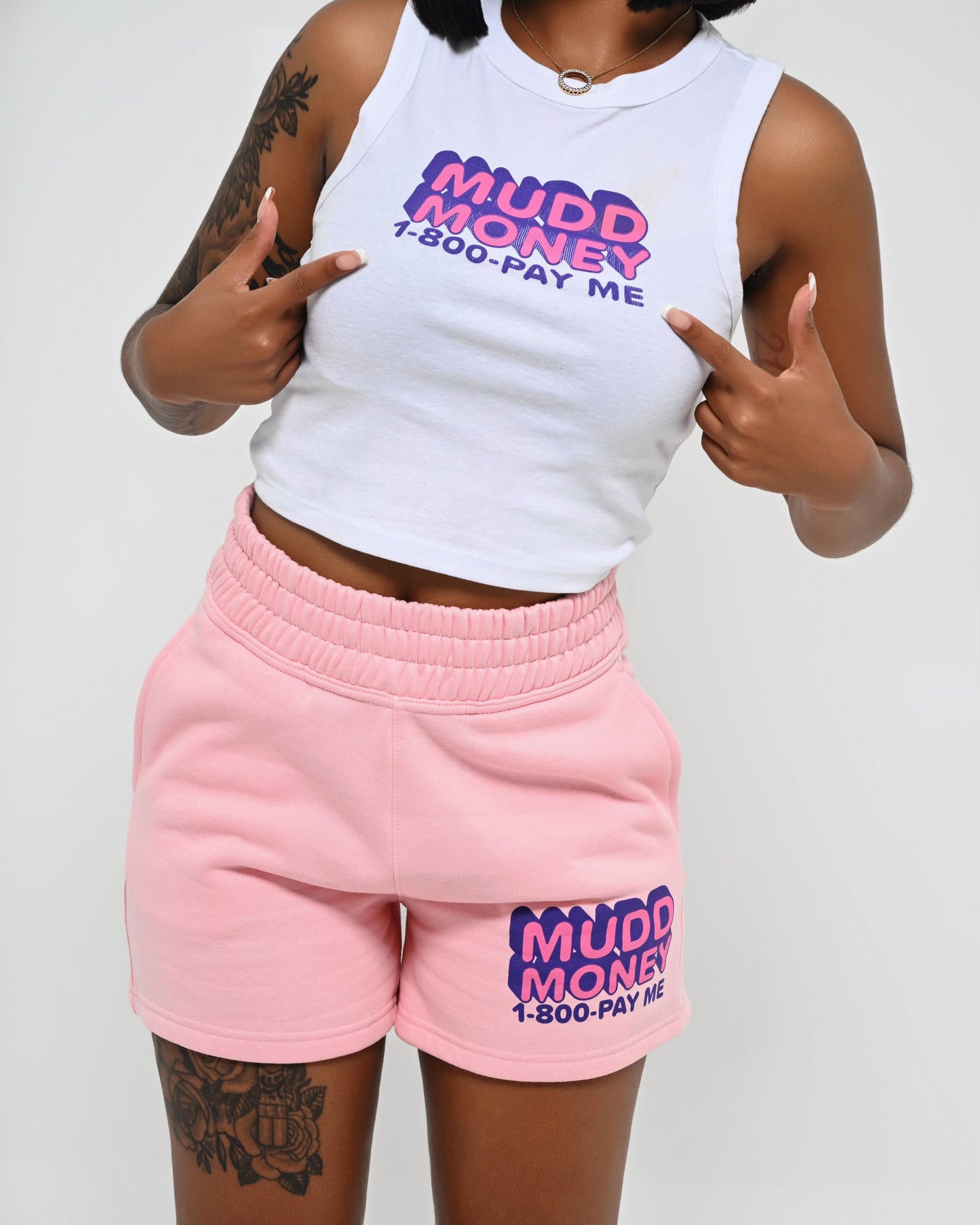 White, Pink & Purple Pay Me outfit