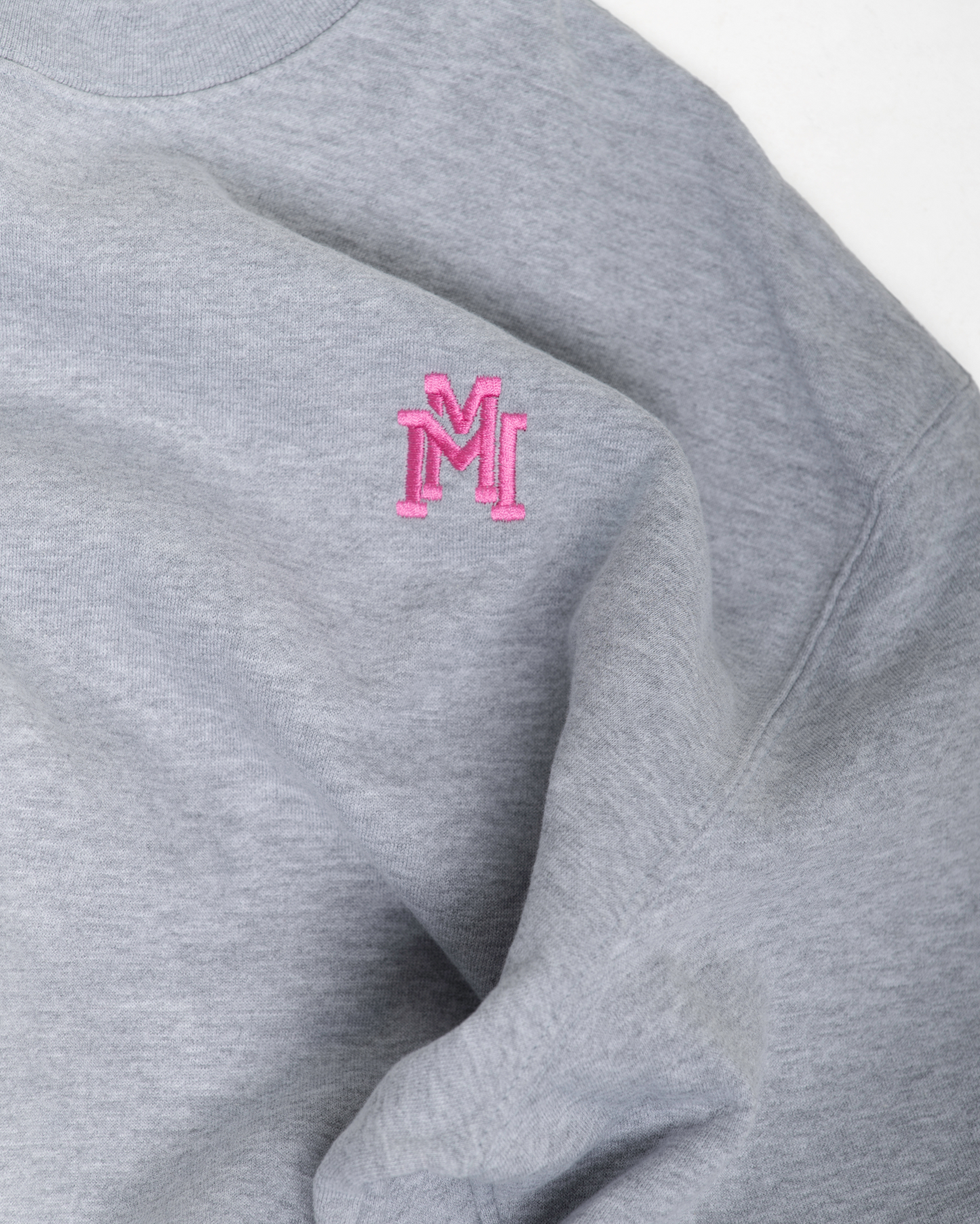 Grey & Pink Double M crew neck sweatshirt
