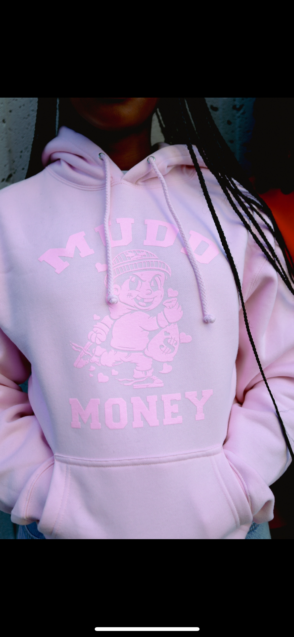 Pink Running Man hoodie