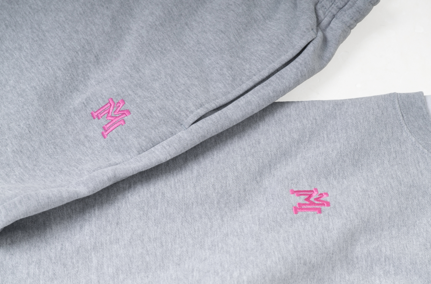 Grey & Pink Double M joggers