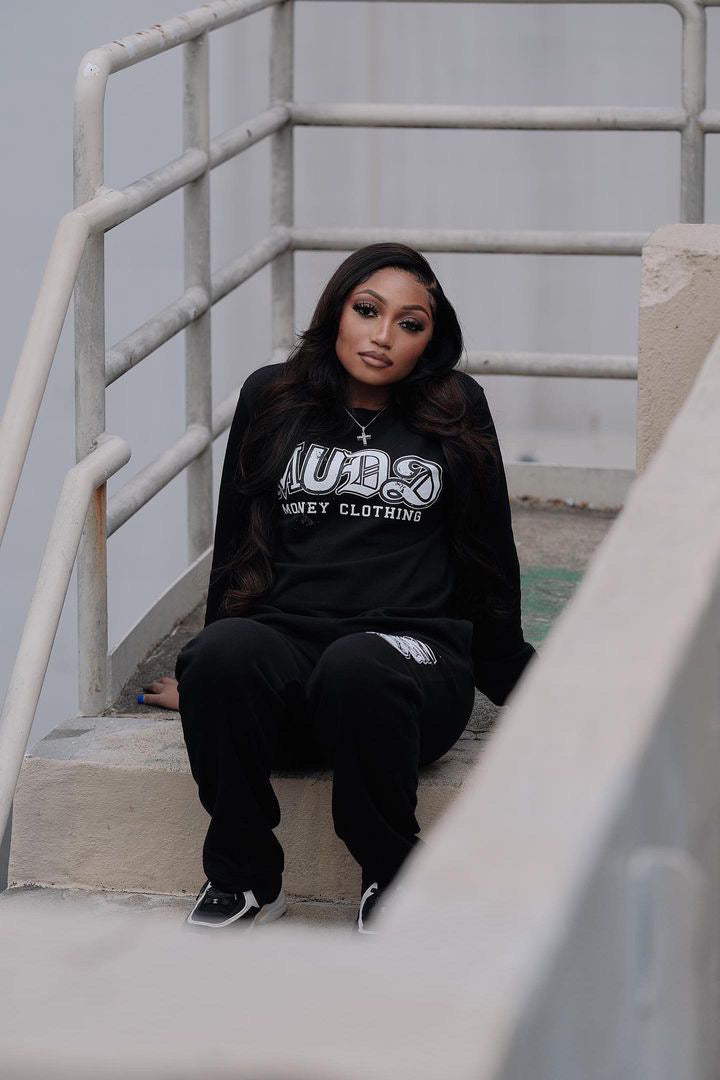 Black Mudd Four Font Sweatsuit