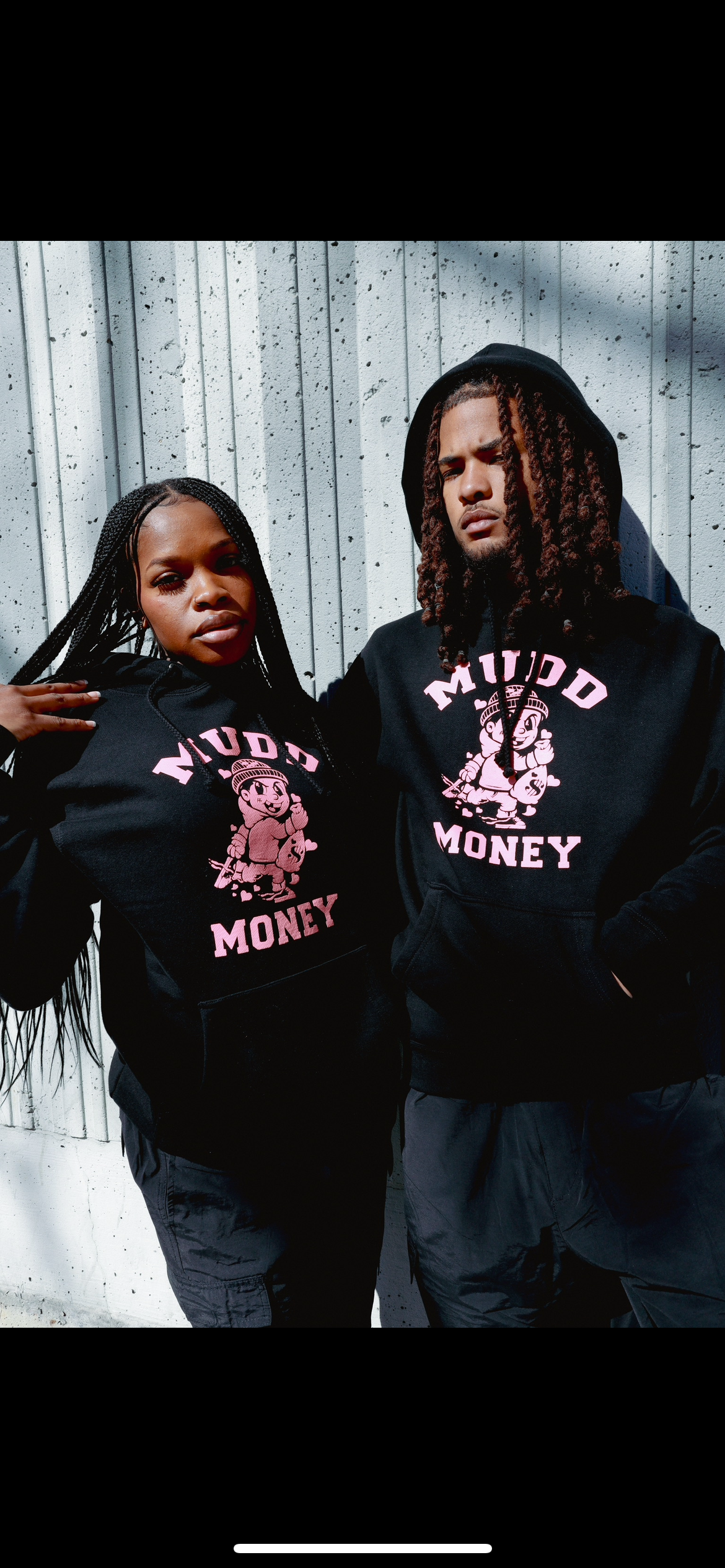 Black/Pink Running Man hoodie