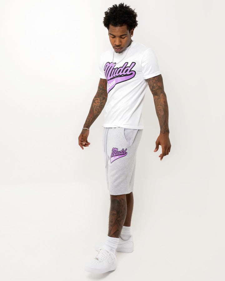 White & Purple Varsity outfit